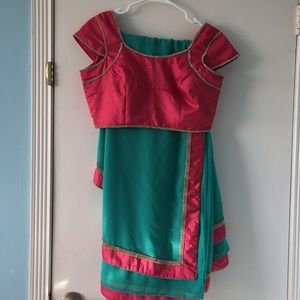 Indian Sari & top silver detail, wedding